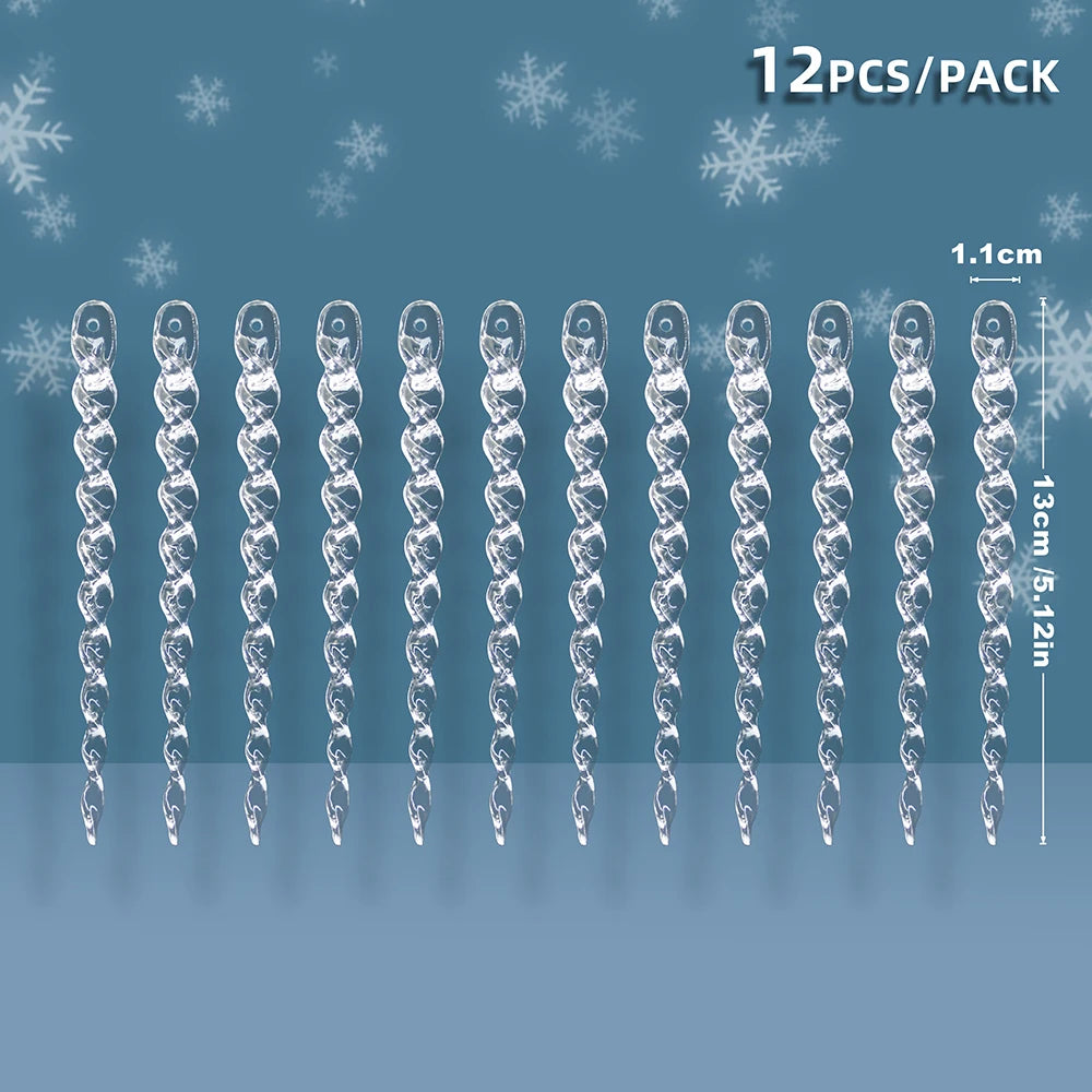 Clear Fake Christmas Icicle Ornaments