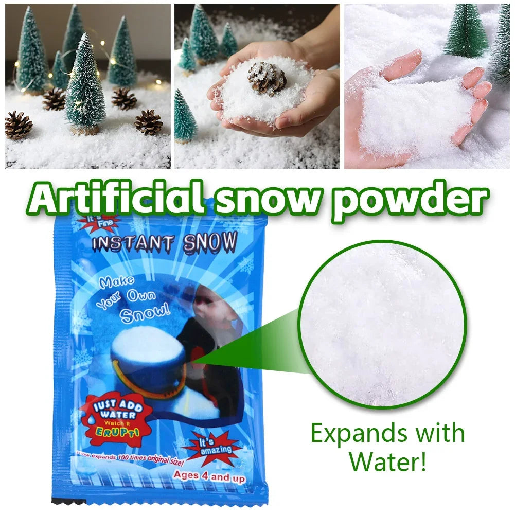 Fluffy Instant Snow Powder DIY Polymer Fake Snow Artificial Snowflakes for Slime Charms Kids Winter Christmas Holiday Decor