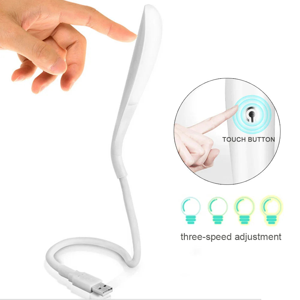 Mini Portable USB LED Light Touch Sensor Lights Dimmable Adjustable Bright Table Desk Lamp For Power Bank PC Laptop Notebook