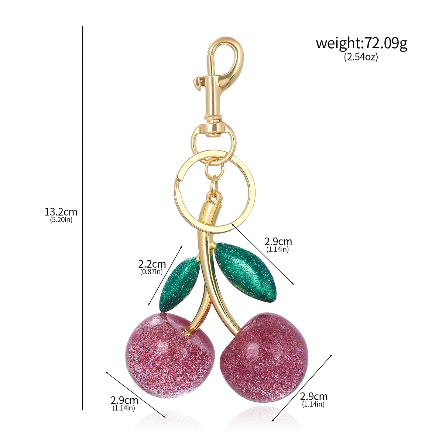 Fashion Delicious Red Cherry Keychain Summer Fruits Cherries Pendant Keyring For Women Men Jewelry Bag Key Accessories Gift