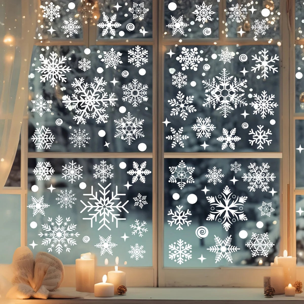 Reusable Christmas Snowflake Window Stickers