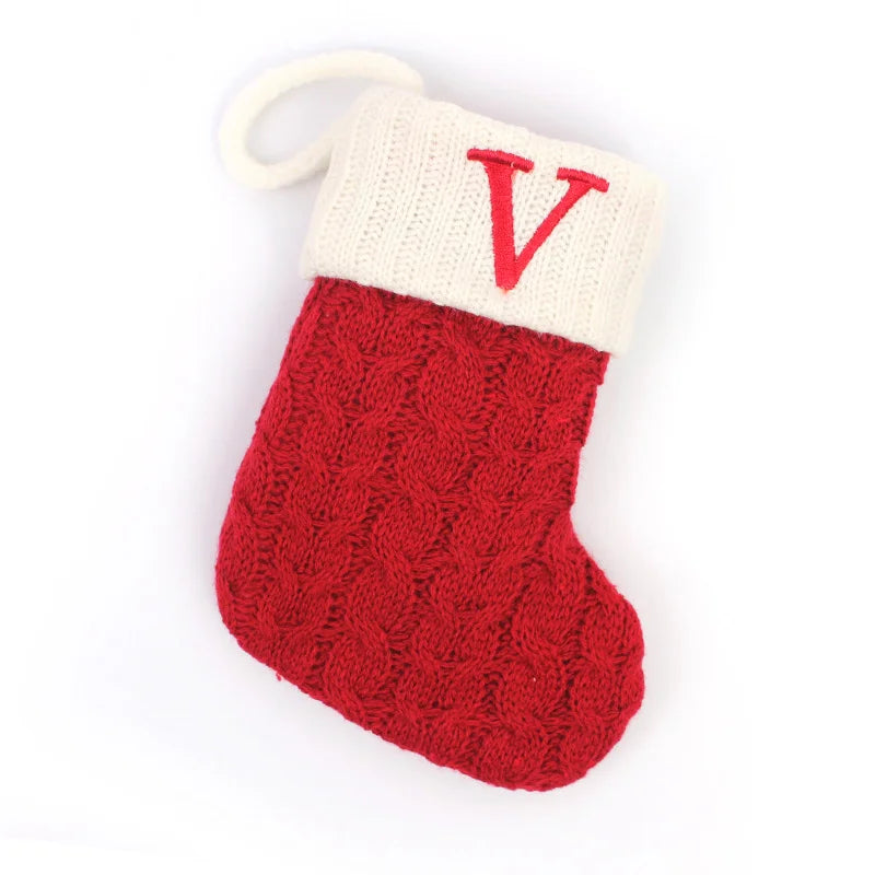 Knitted Christmas Stocking Tree Decorations