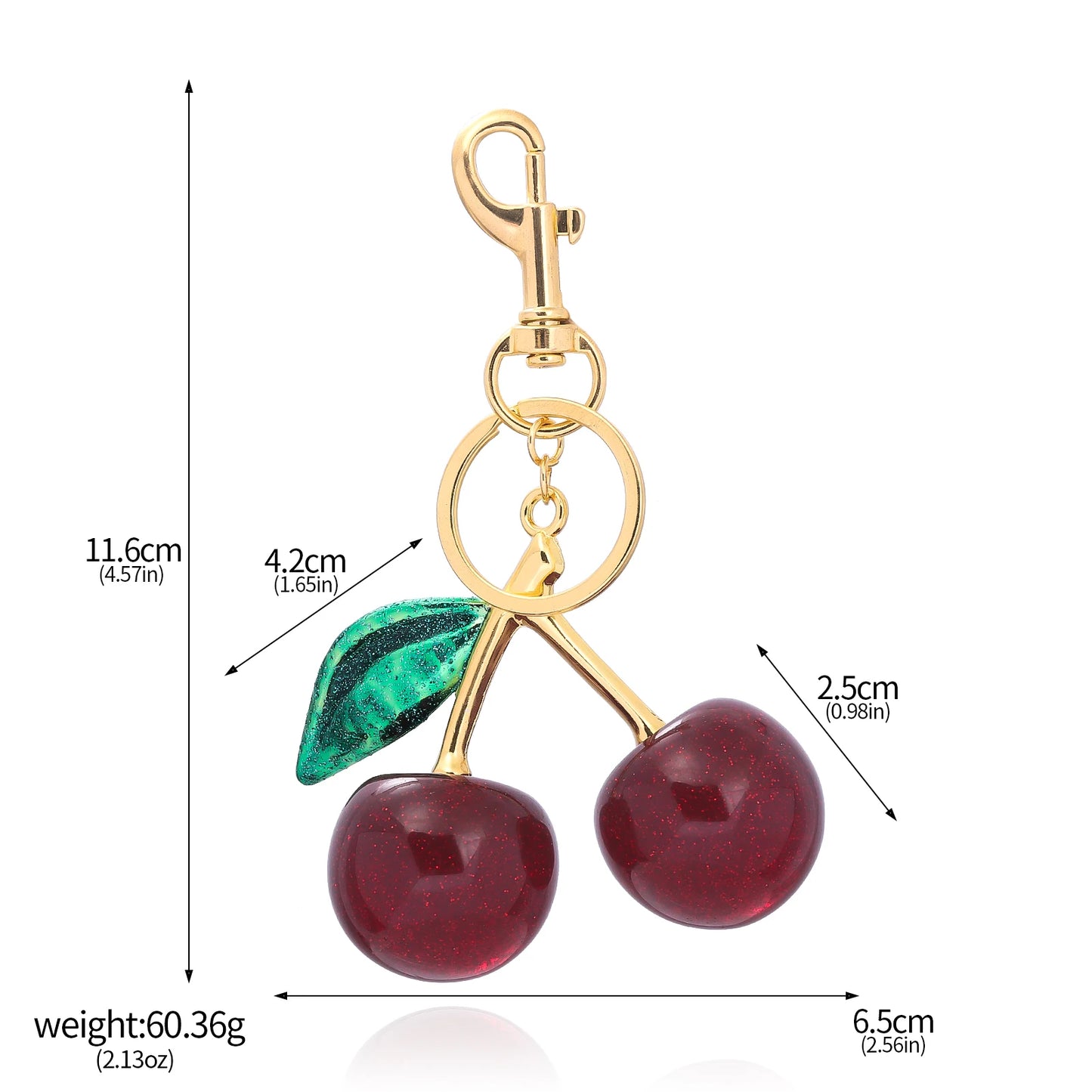 Fashion Delicious Red Cherry Keychain Summer Fruits Cherries Pendant Keyring For Women Men Jewelry Bag Key Accessories Gift