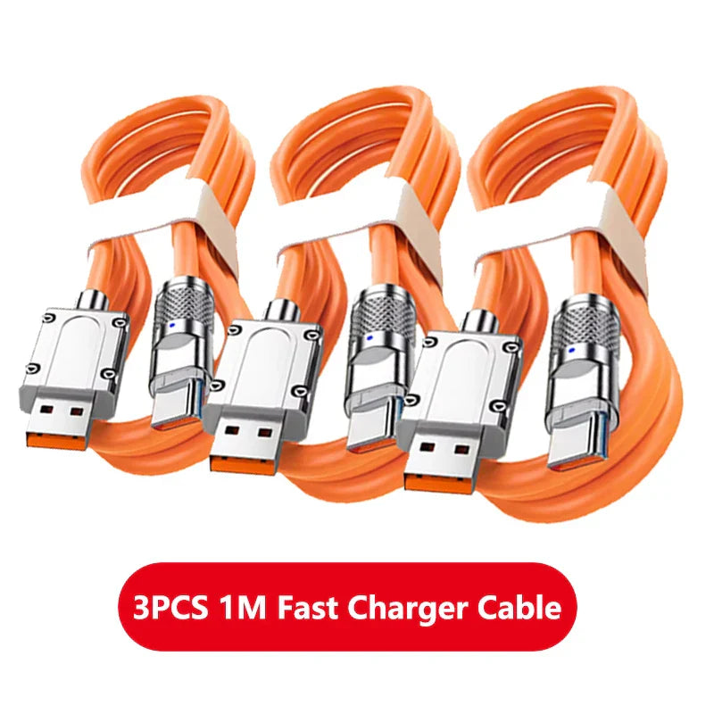 3PCS 120W Type-C Cables