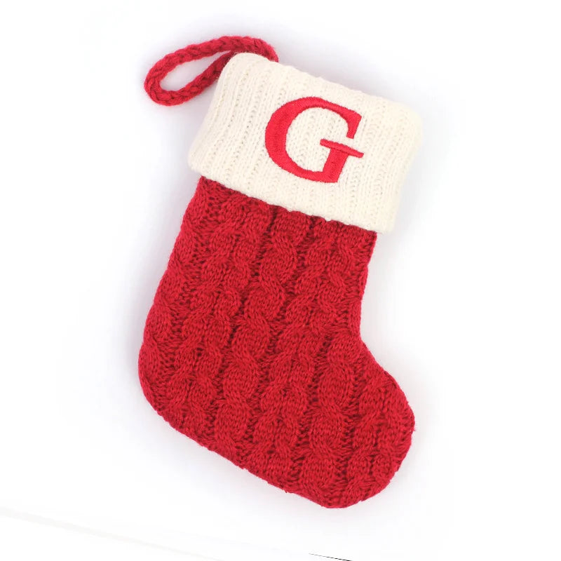 Knitted Christmas Stocking Tree Decorations