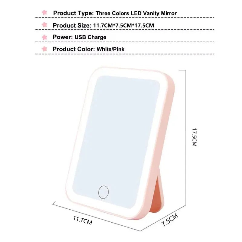 3-Color Dimmable LED Makeup Mirror