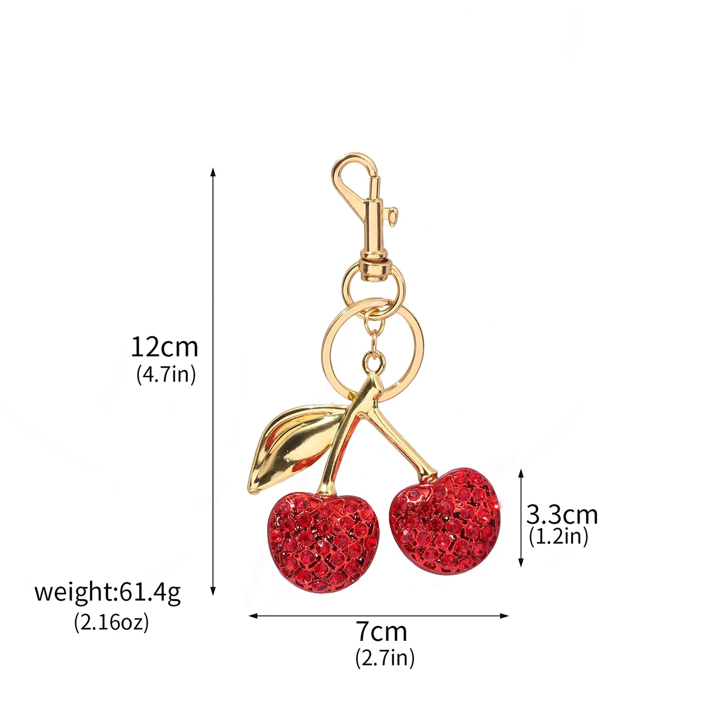 Fashion Delicious Red Cherry Keychain Summer Fruits Cherries Pendant Keyring For Women Men Jewelry Bag Key Accessories Gift