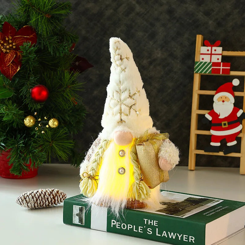 Glowing Knitted Gnome Doll Couple