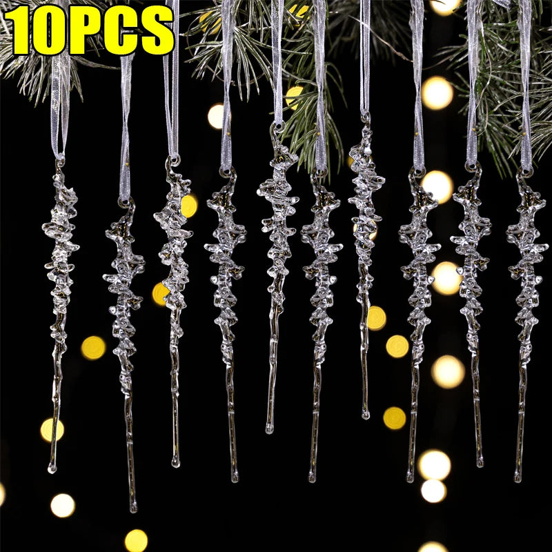 Transparent Acrylic Christmas Icicle Ornaments
