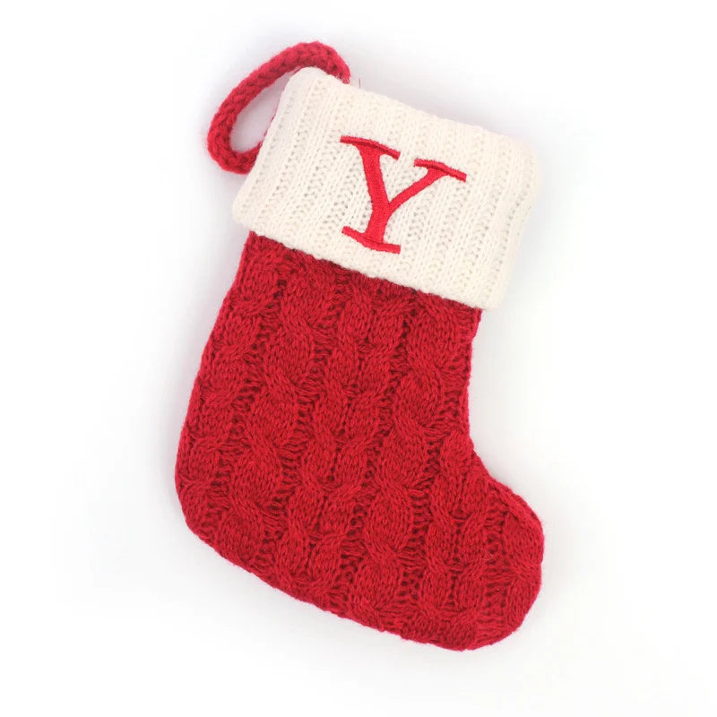 Knitted Christmas Stocking Tree Decorations