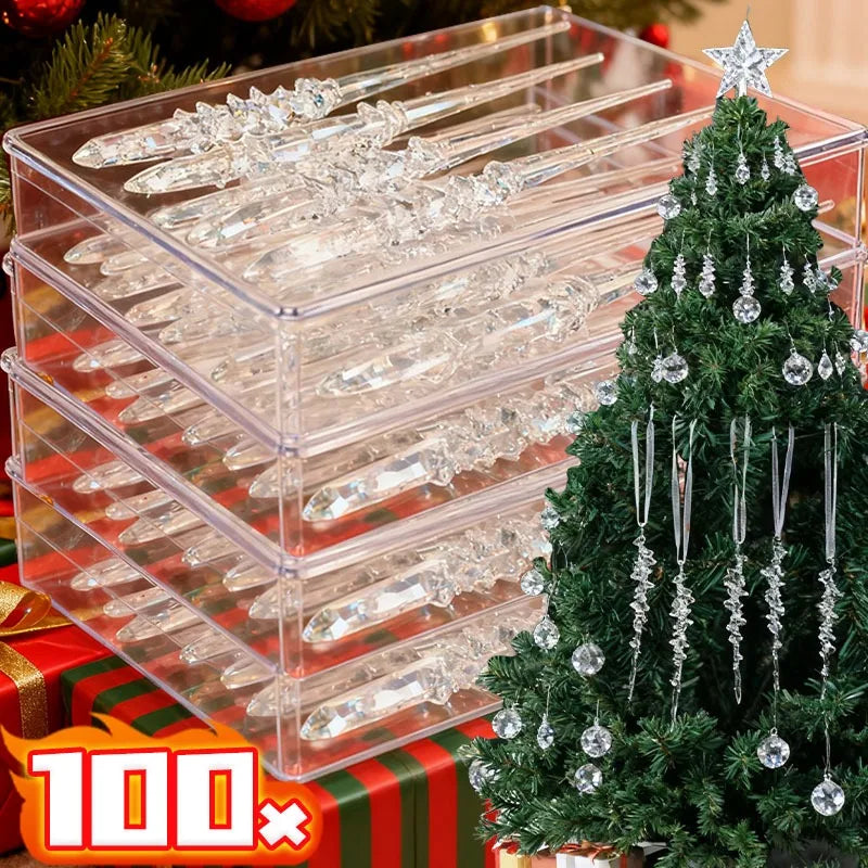 Clear Acrylic Christmas Icicle Ornaments