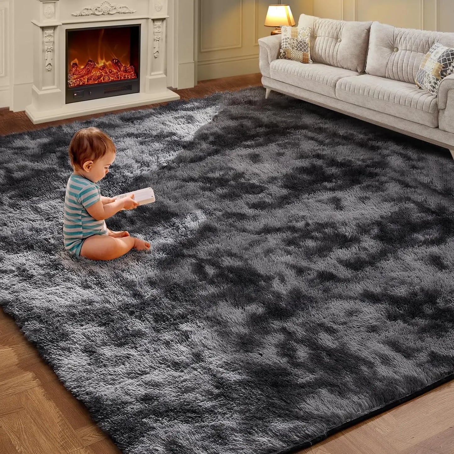 VIKAMA Tie-Dye Plush Carpet