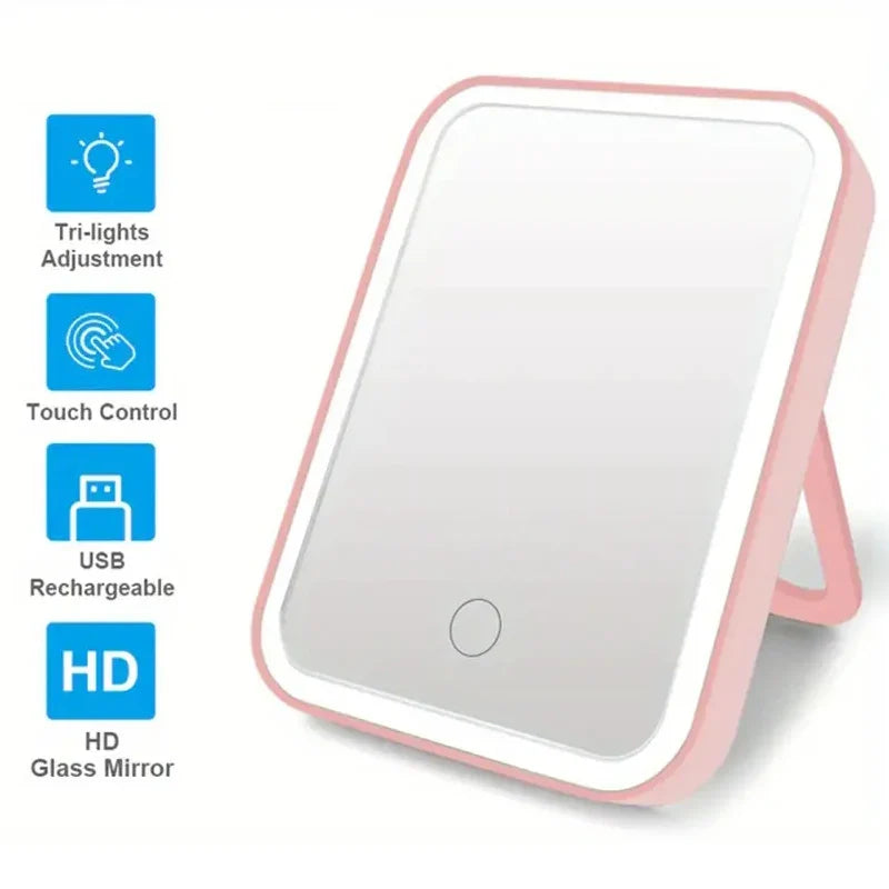 Touch LED Travel Makeup Mirror