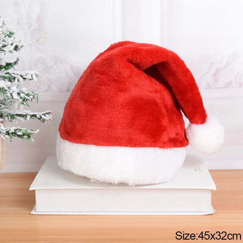 2025 Knitted Christmas Hat Cute Pompom Adult Child Soft Beanie Santa Cap New Year Party Kids Gift Navidad Natal Noel Decoration