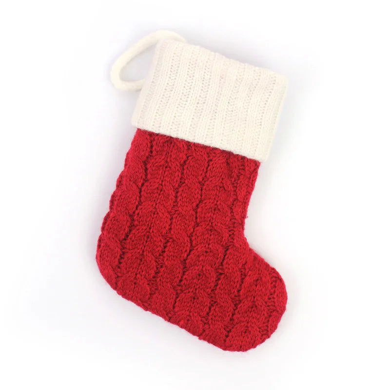 Knitted Christmas Stocking Tree Decorations