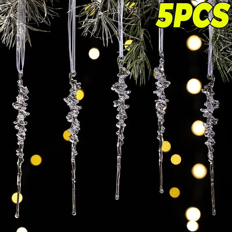 Clear Acrylic Christmas Icicle Ornaments