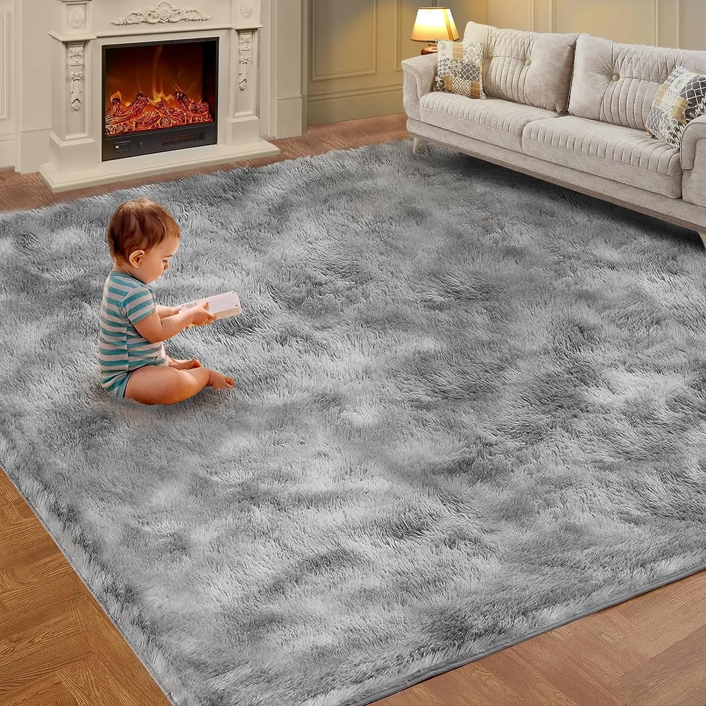 VIKAMA Tie-Dye Plush Carpet