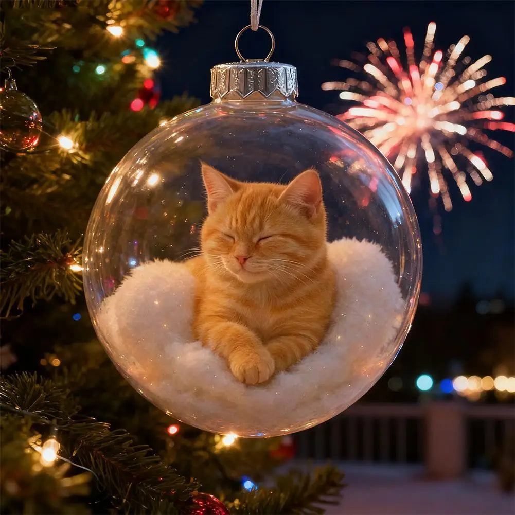 Cute 3D Cat Christmas Ornament