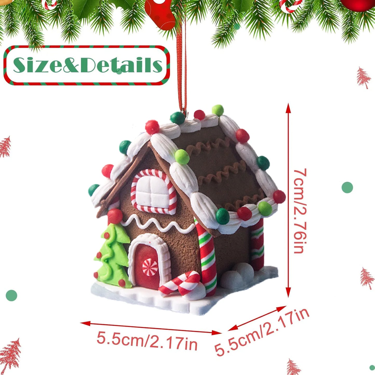 Gingerbread House Ornament Set