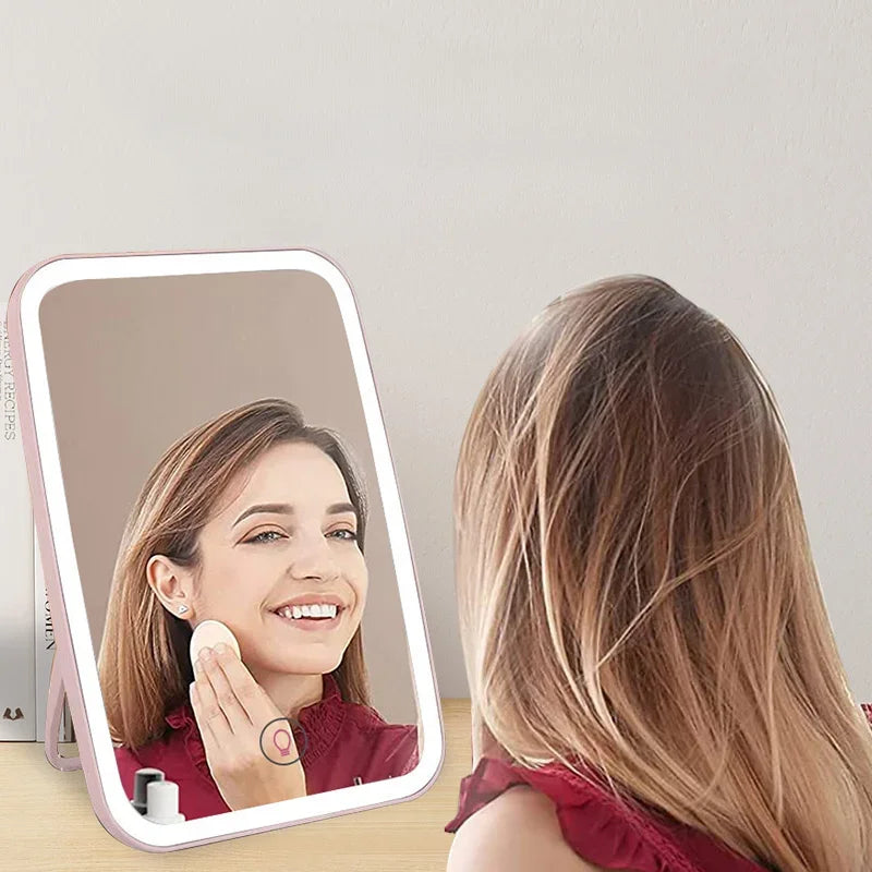 LED Tricolor Light Foldable Mirror