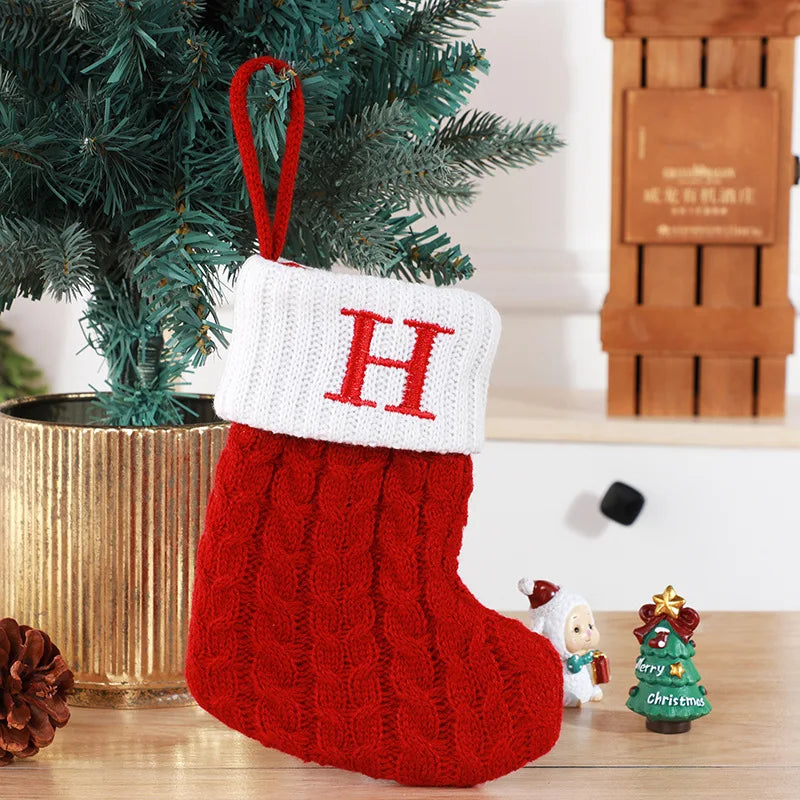 Knitted Christmas Stocking Tree Decorations