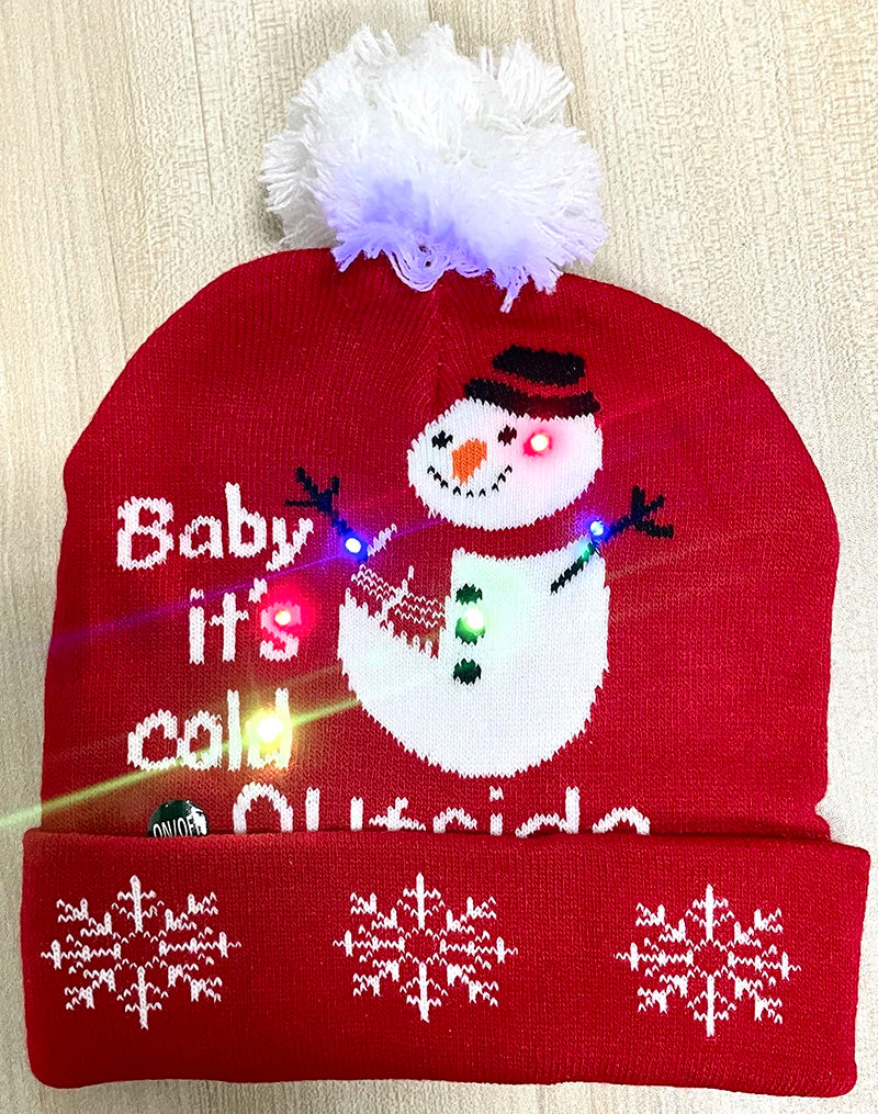 LED Knitted Christmas Beanie Hat