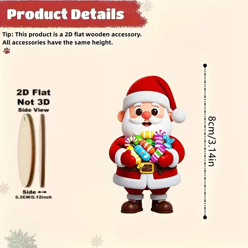 Wooden German Santa Decorations Set
