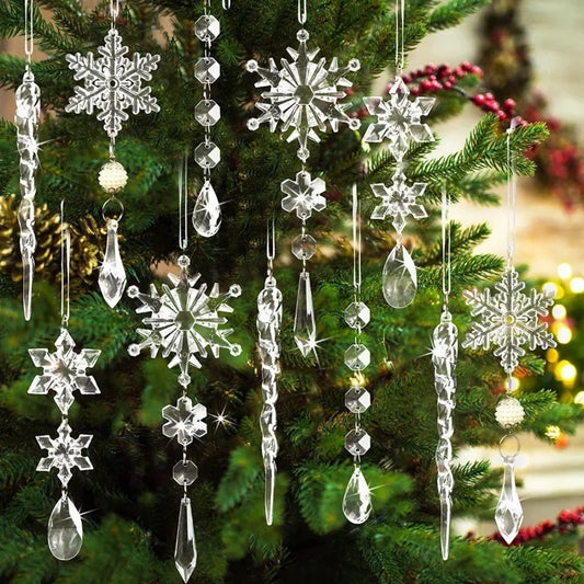 Sparkling Snowflake Christmas Pendant Set