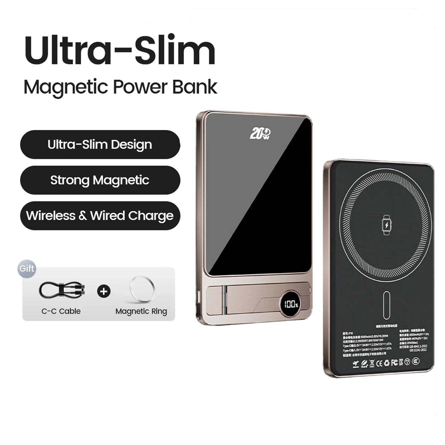 10000mAh Ultra Slim MagSafe Power Bank