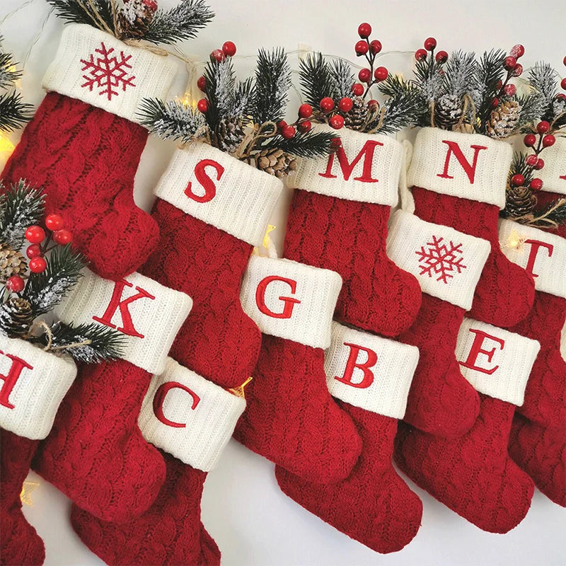Knitted Christmas Stocking Tree Decorations