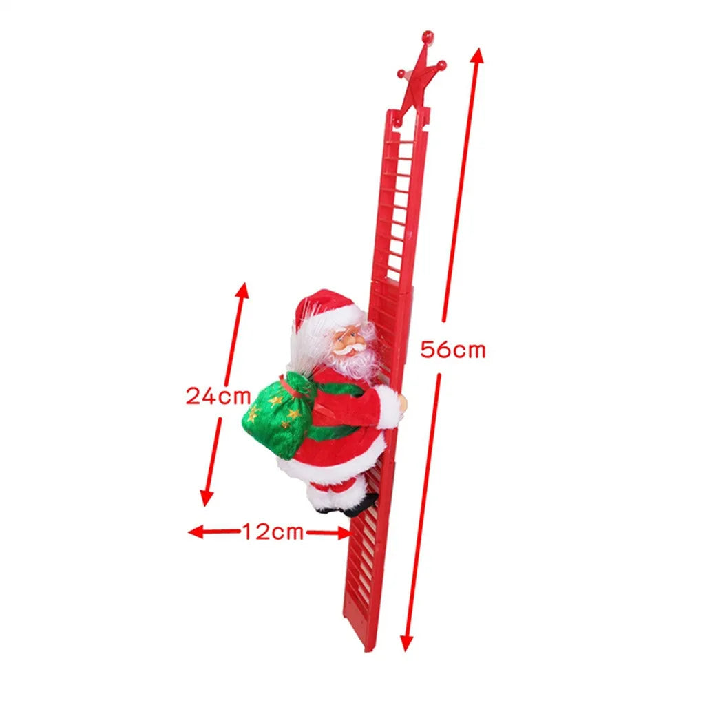 2024 Santa Claus Doll Climbing Ladder with Music Christmas Tree Ornaments Decorations For Home 2023 Navidad New Year Kids Gift