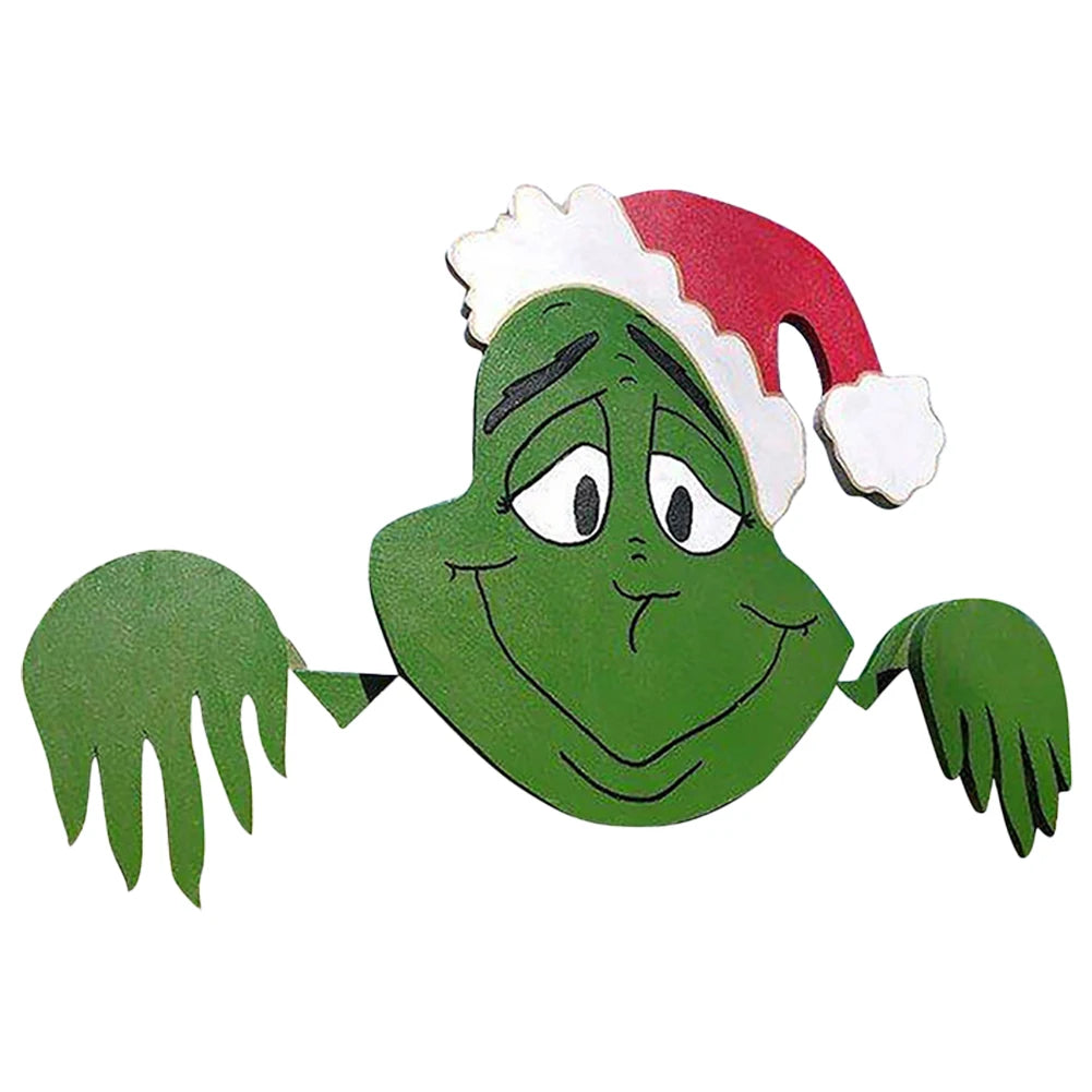 Christmas Outdoor Fence Art Sign Ornament Versatile Peeking Garden Yard Decorations Cute for Garden Yard Patio Decor