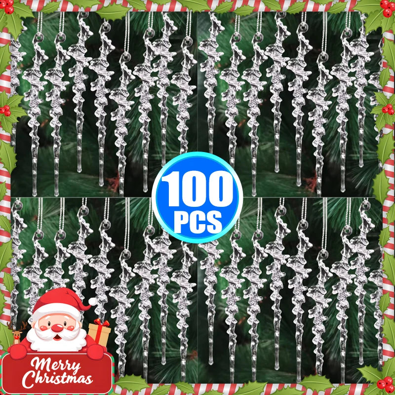 Transparent Acrylic Christmas Icicle Ornaments