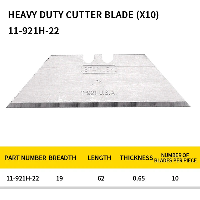 STANLEY Heavy Duty cutter blade (x10) 11-921H-22
