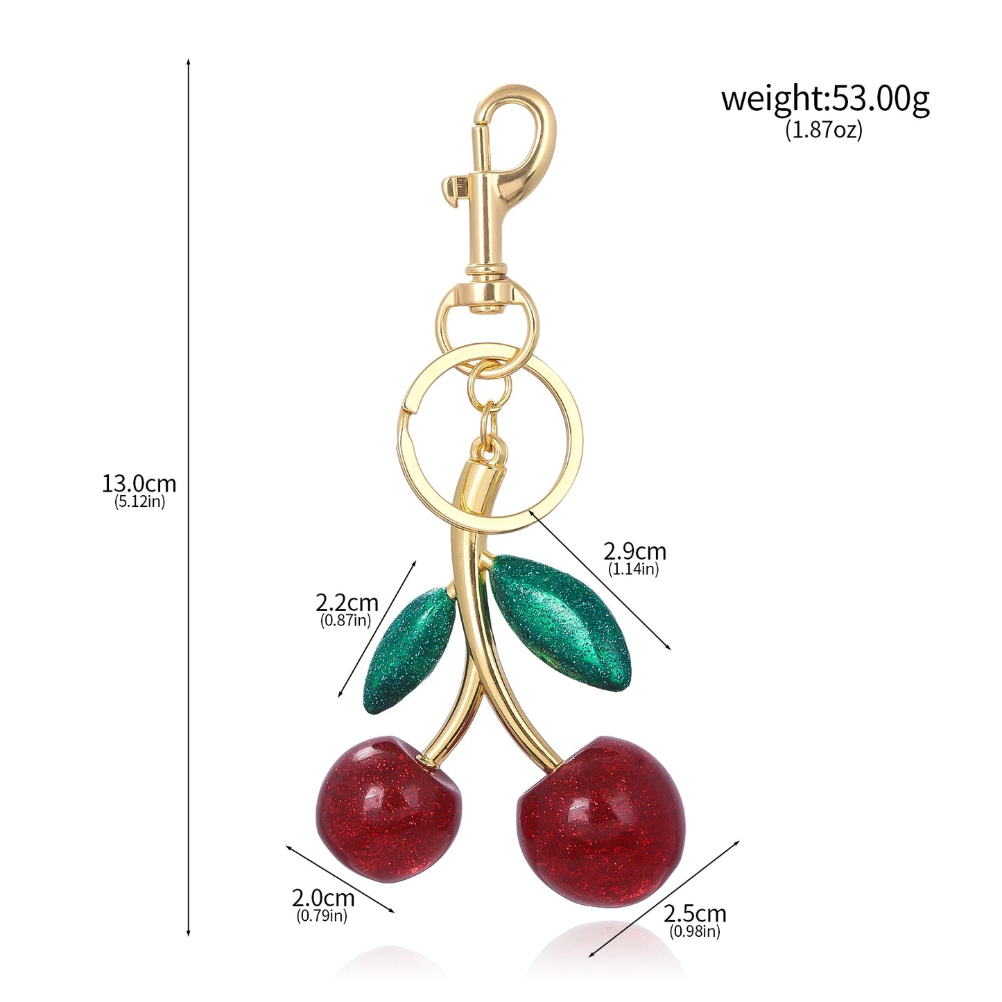 Fashion Delicious Red Cherry Keychain Summer Fruits Cherries Pendant Keyring For Women Men Jewelry Bag Key Accessories Gift