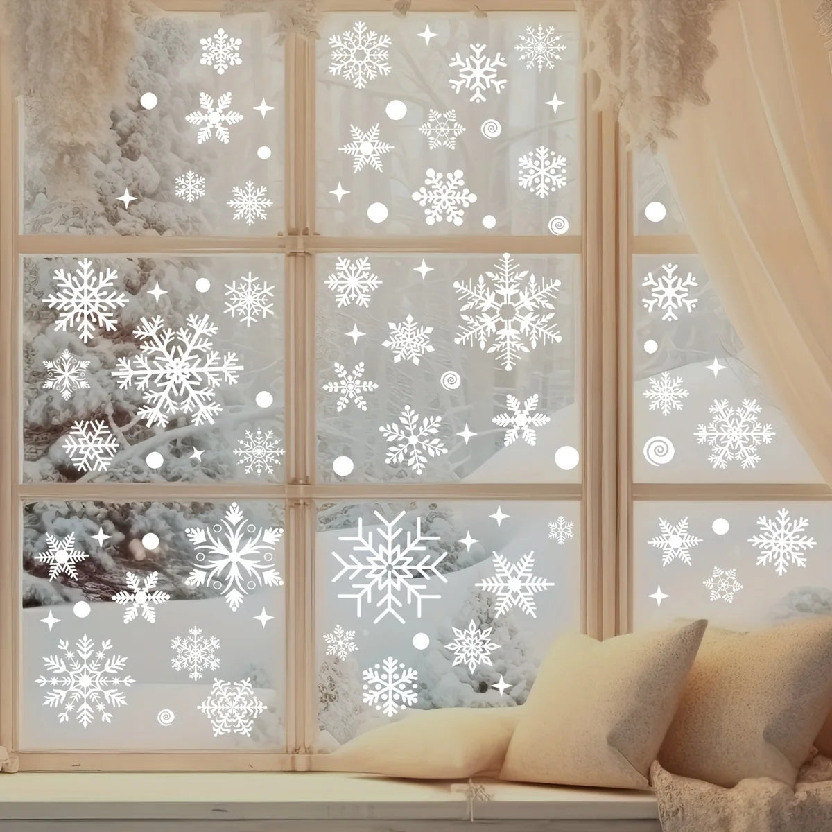 Reusable Christmas Snowflake Window Stickers
