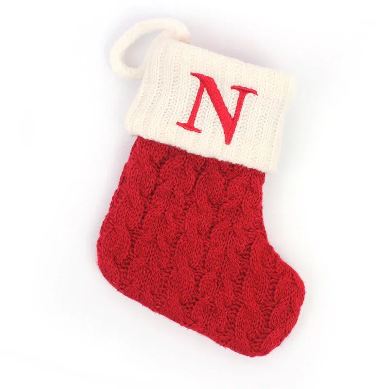 Knitted Christmas Stocking Tree Decorations