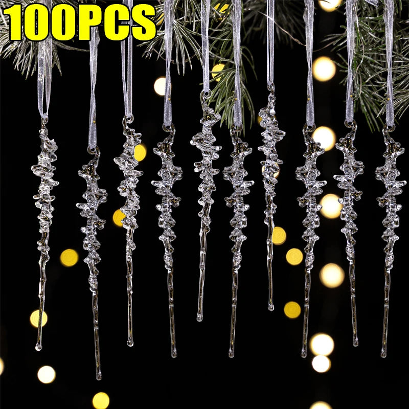 Transparent Acrylic Christmas Icicle Ornaments