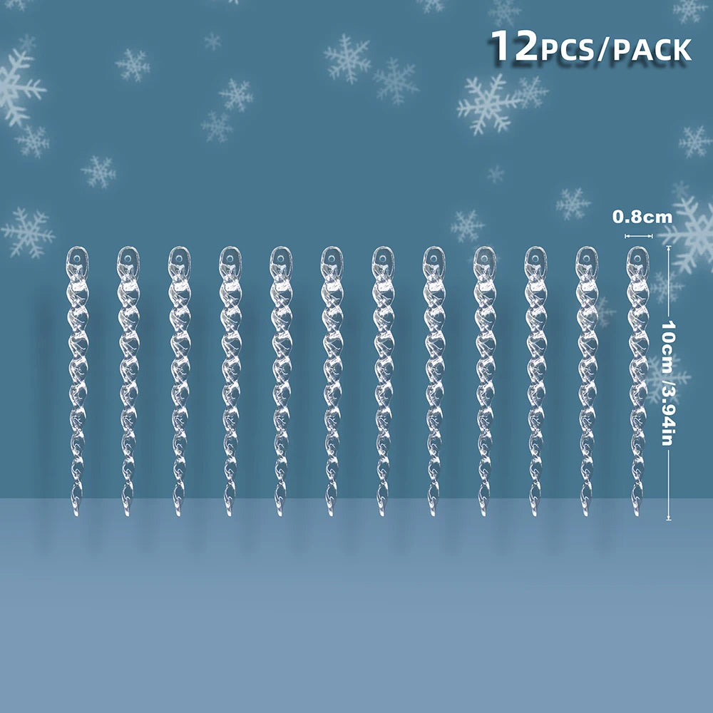 Clear Fake Christmas Icicle Ornaments