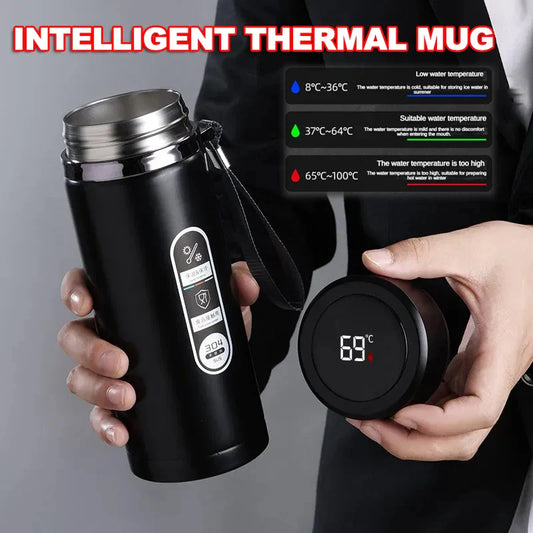 LED Stainless Steel Thermos Bottle