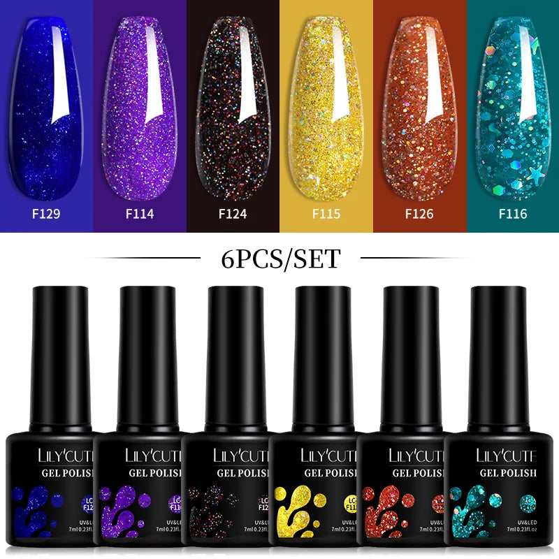 LILYCUTE Gel Nail Polish Set