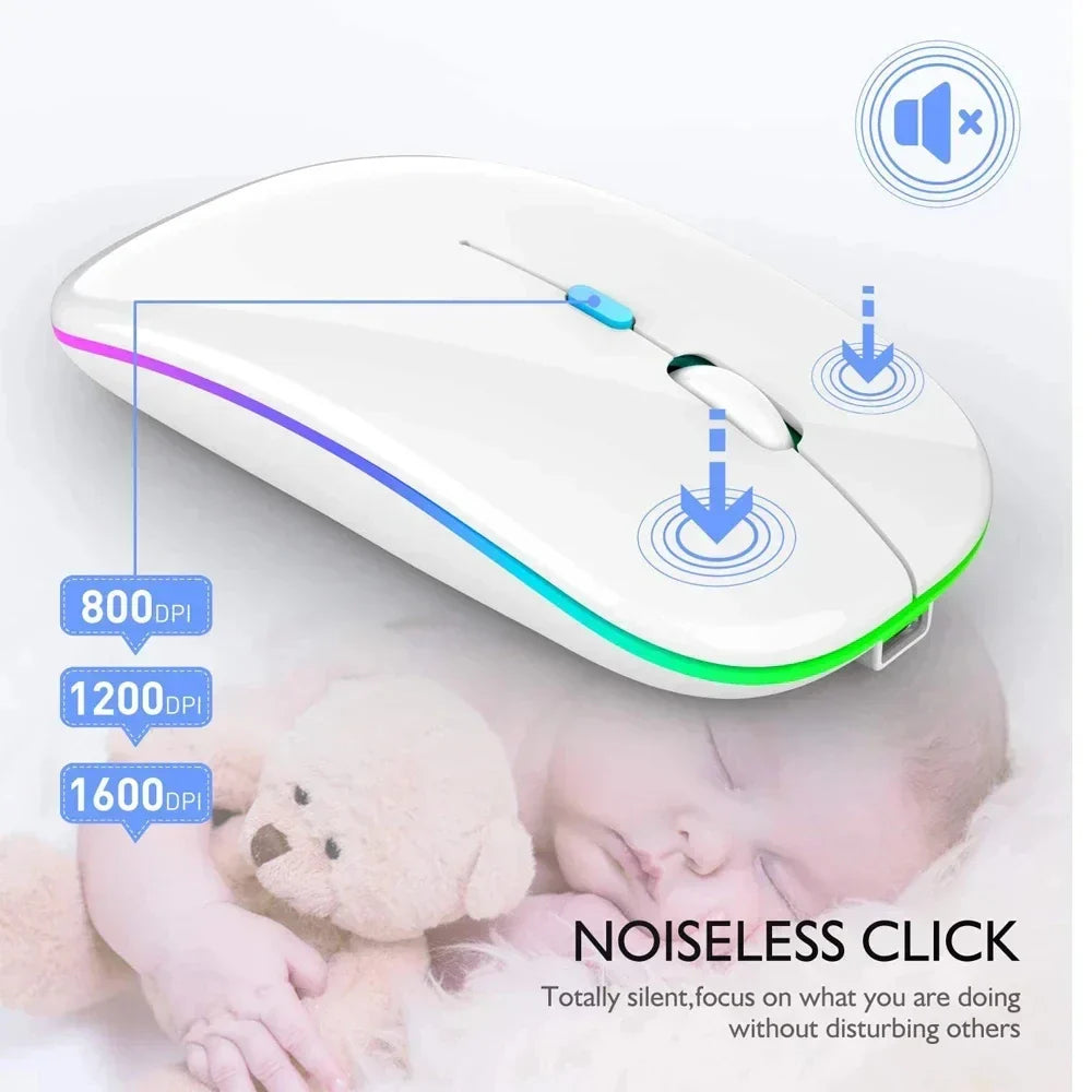 Wireless Rechargeable LED Mouse