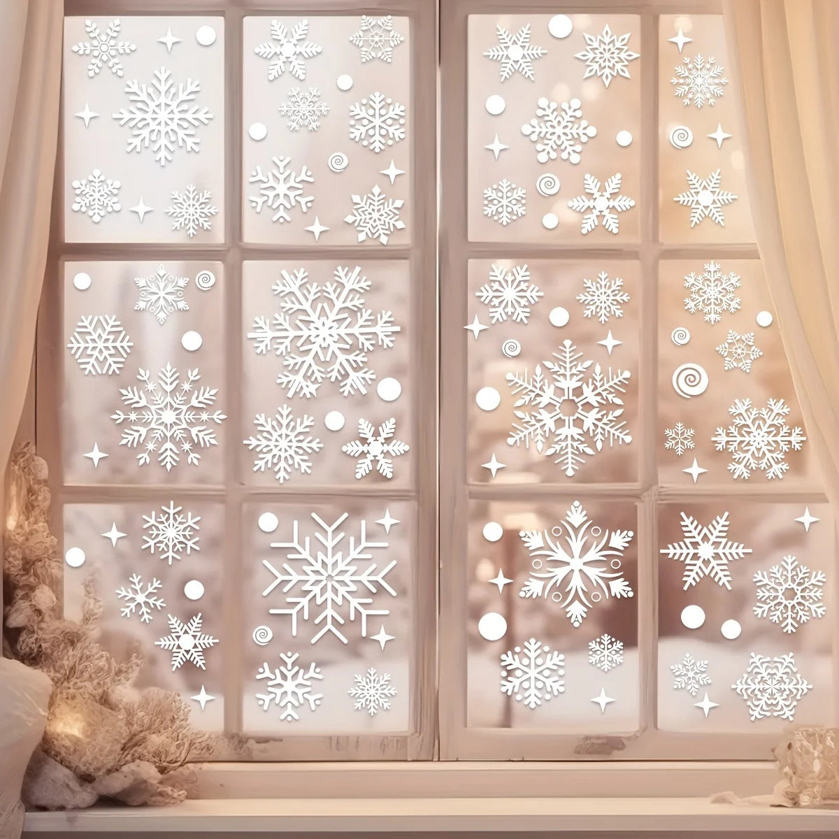 Reusable Christmas Snowflake Window Stickers