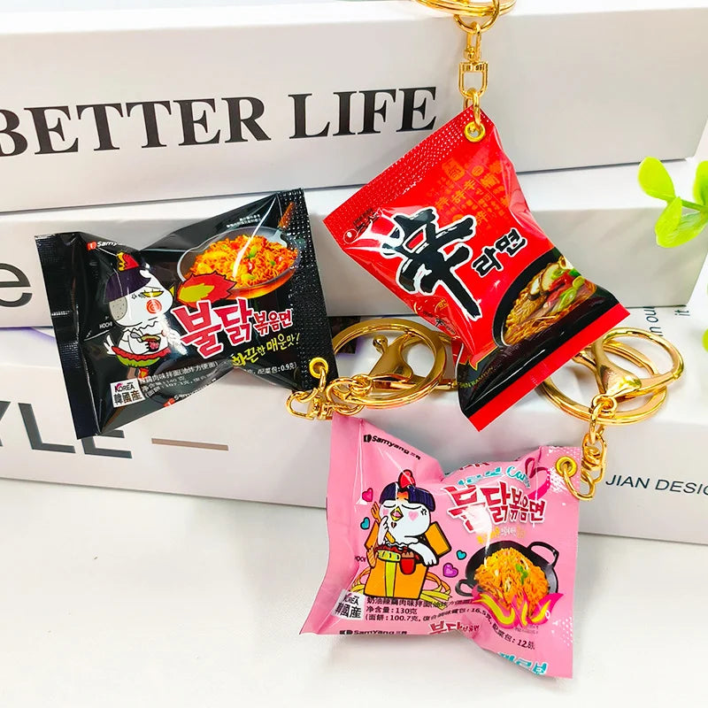 Simulation Instant Noodles Keychain