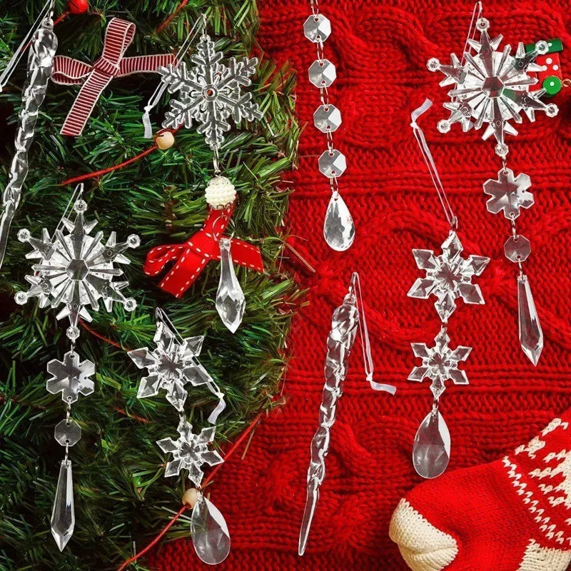 Sparkling Snowflake Christmas Pendant Set