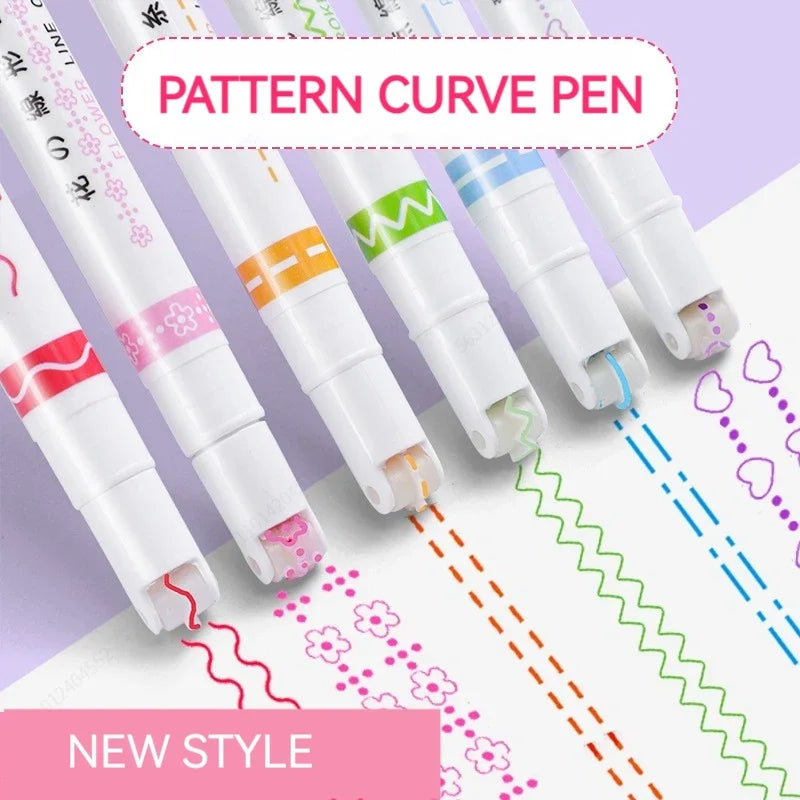 Flower Line Highlighter Pen Set
