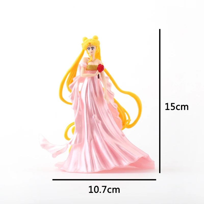 Sailor Moon Figure Anime Cartoon Jupiter Makoto Venus Minako Tsukino Rabbit Doll Toy Little Princess Cake Decoration Ornaments