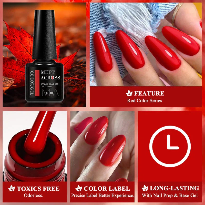 MEET ACROSS Red Gel Polish