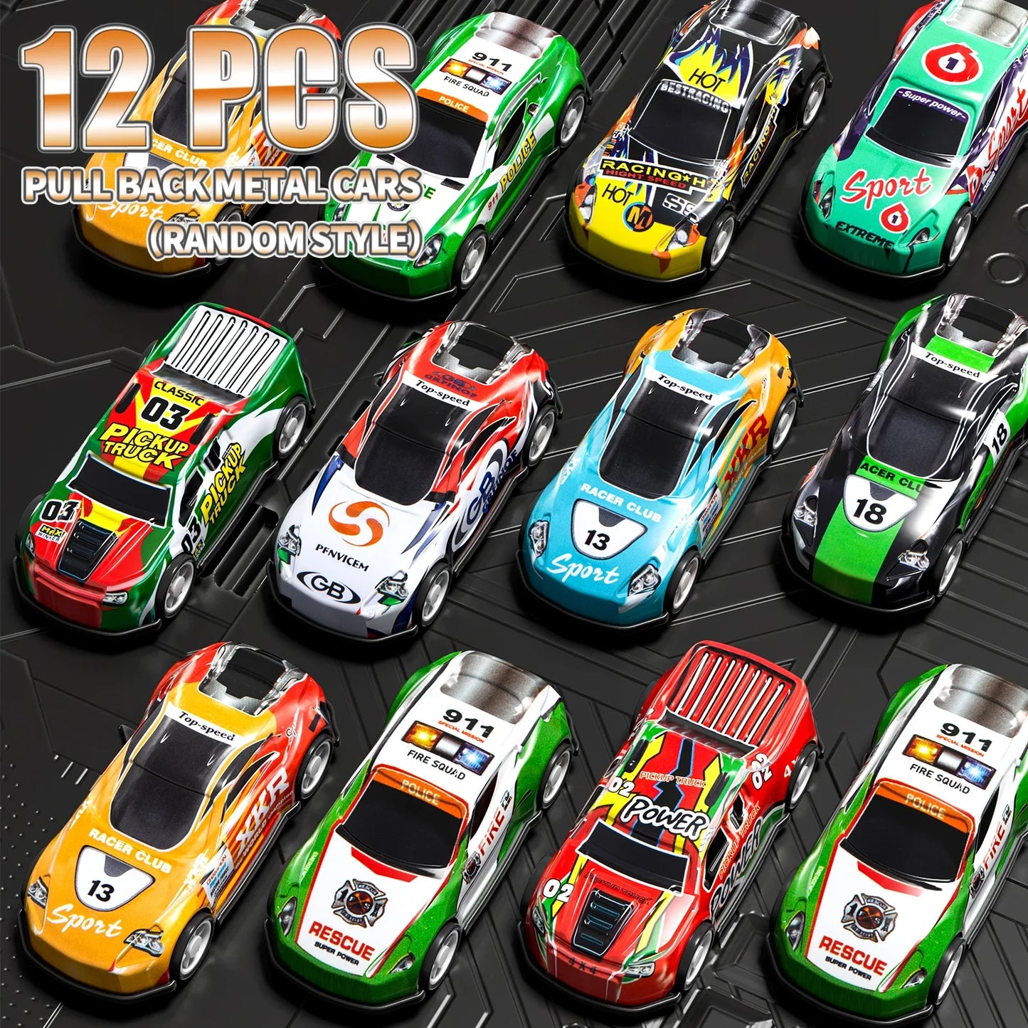 Pull Back Cars Toy Set