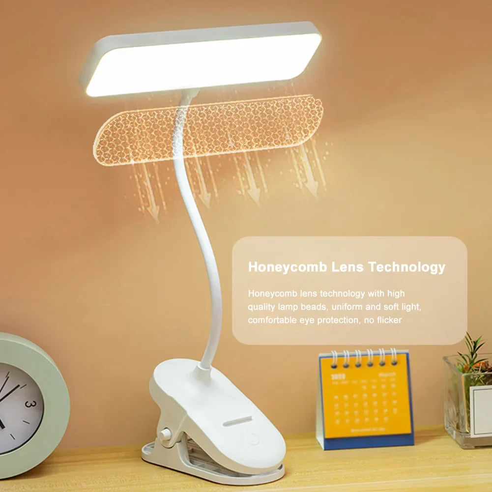 LED Reading Light Bendable Touch Lamp USB Charging Clip On Reading Lamp Multi-Function Small Night Lights for Bedroom Dormitory